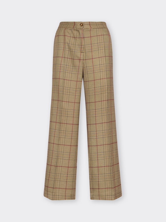 Wide-leg check palazzo trousers