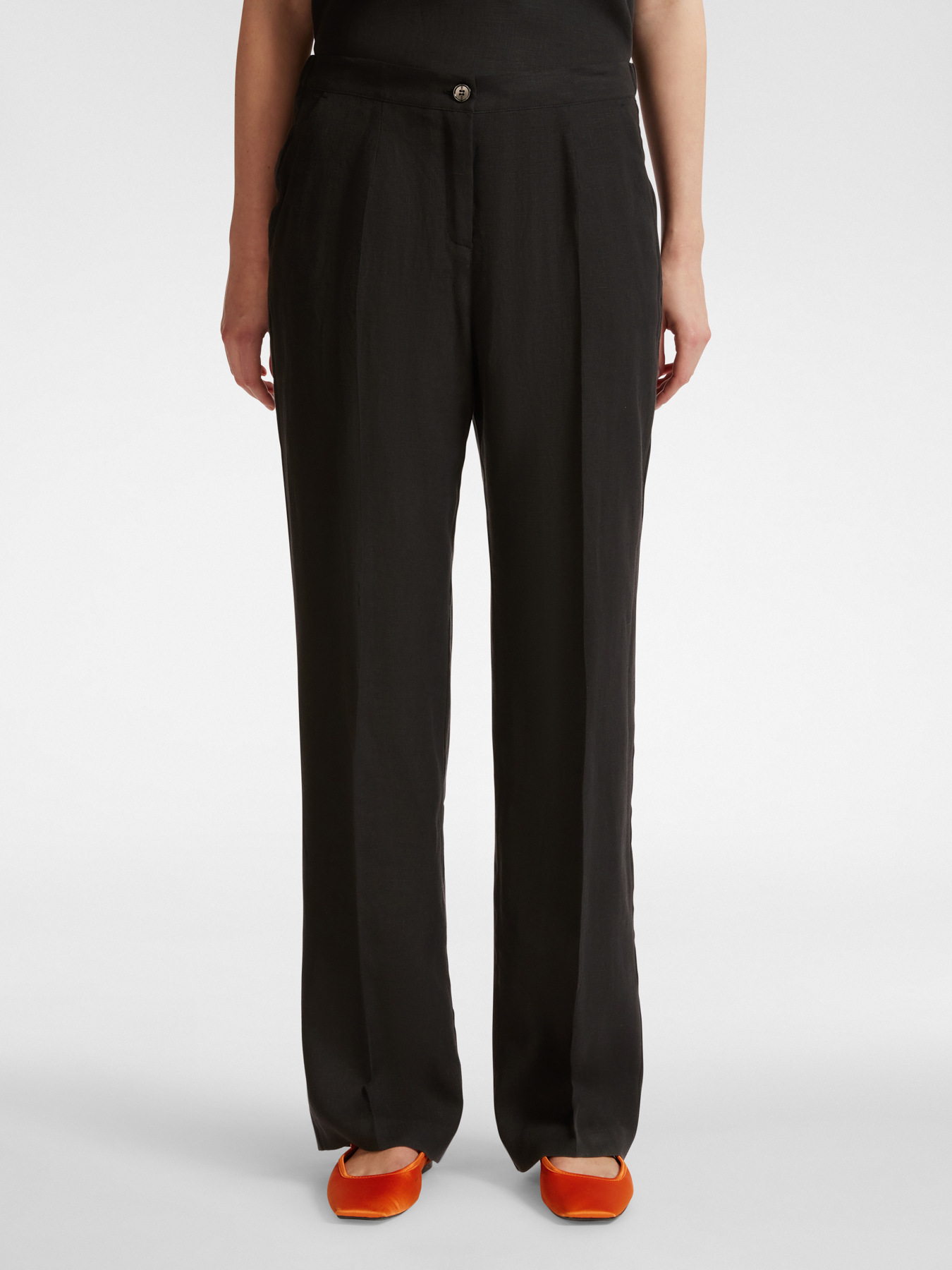 Relaxed fit linen trousers image number 2