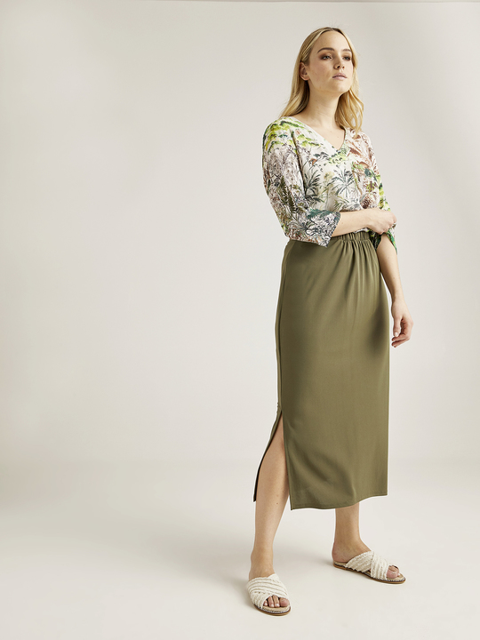 Elenamiro: Gonna lunga in jersey Verde_1