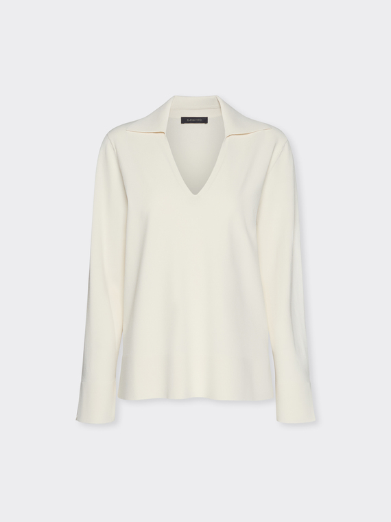 V-neck sweater with collar