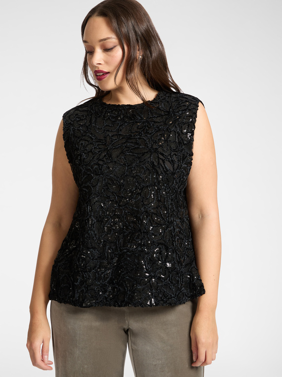 Top with embroidered front