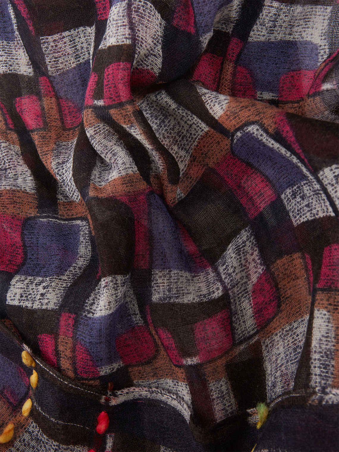 Elenamiro: Echarpe estampada em l&atilde;_2