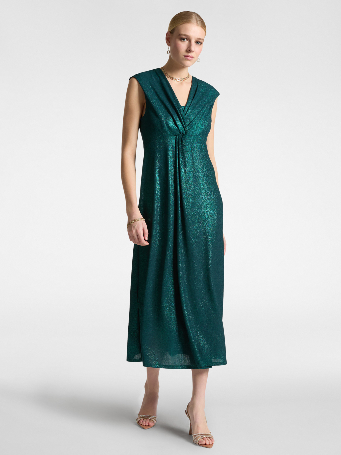 Robe en lurex avec noeud sur le devant image number 0