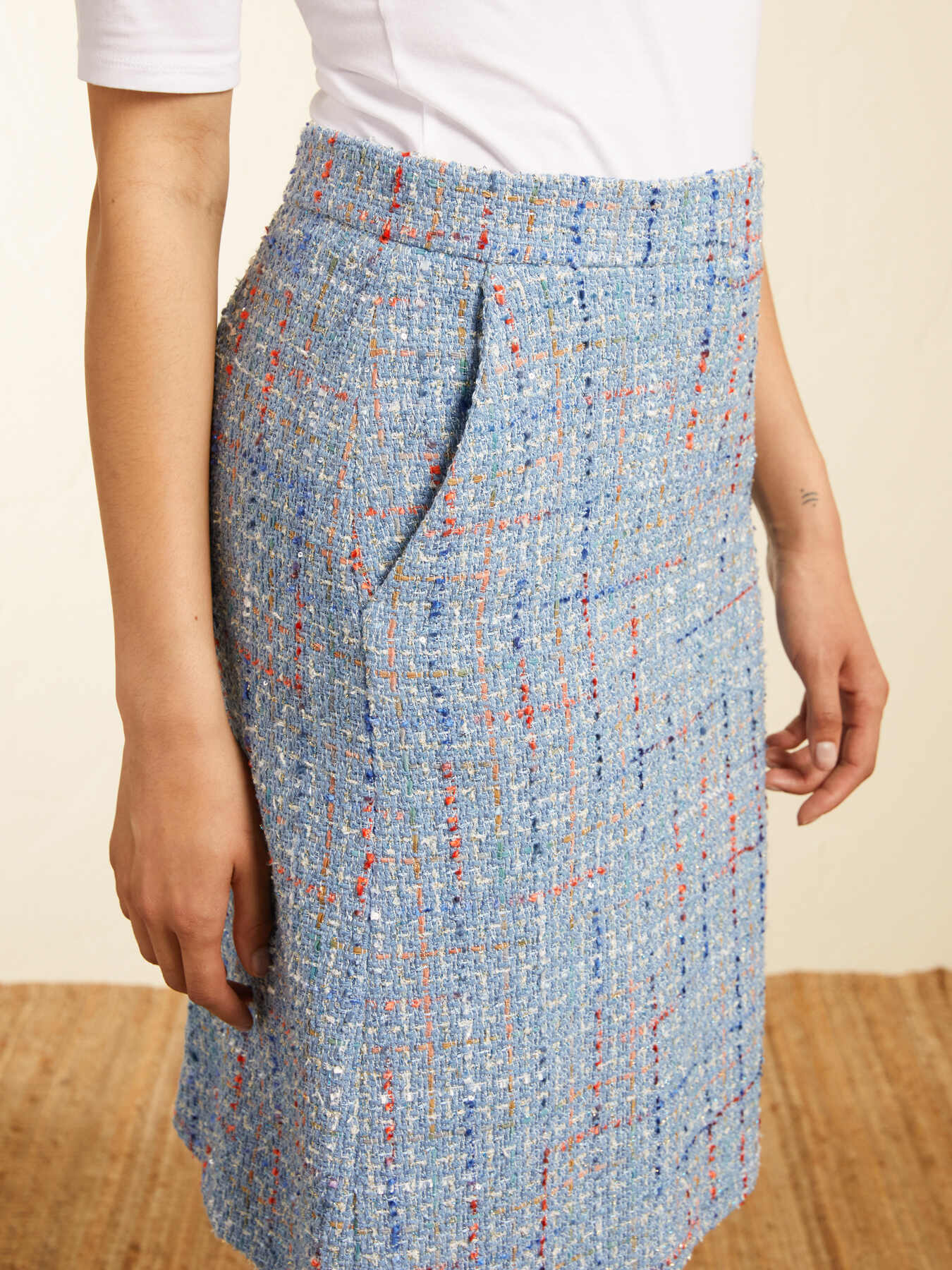 BASKET WEAVE FABRIC SKIRT image number 2