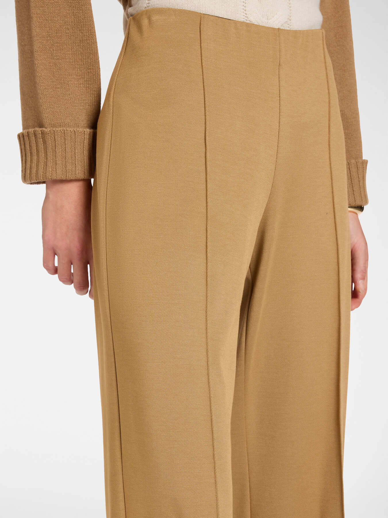 Viscose blend jersey trousers image number 3