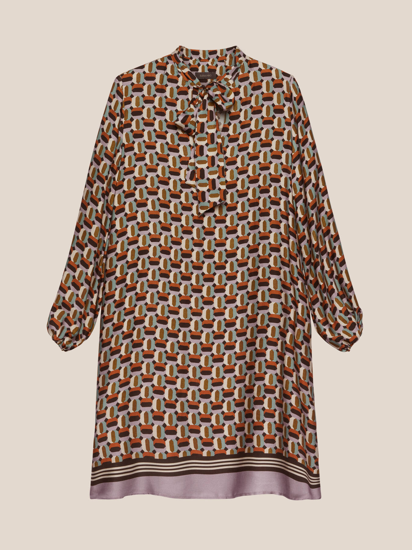 Robe imprim&eacute;e avec n&oelig;ud au col image number 4