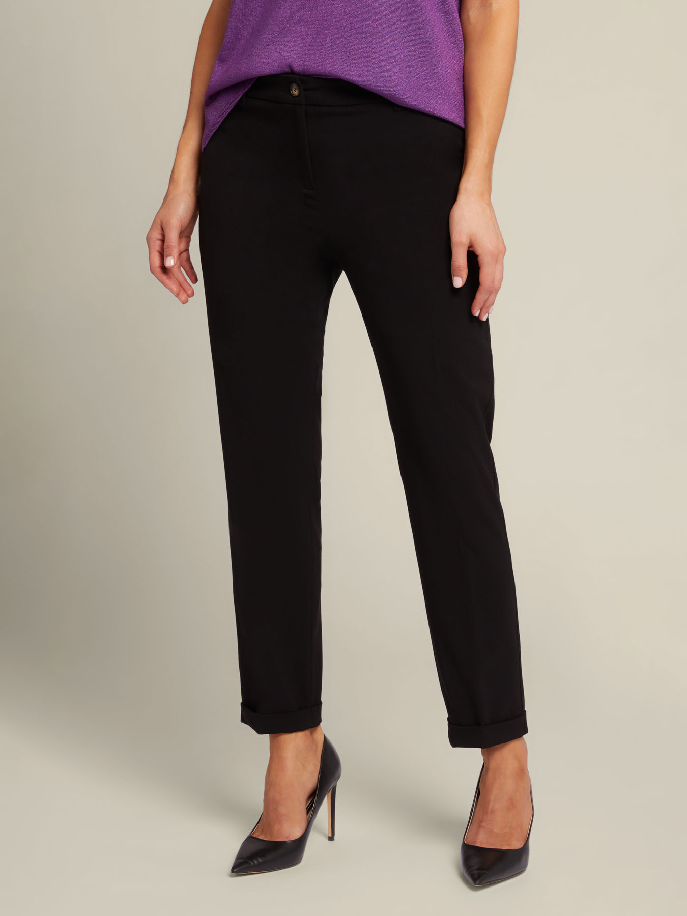 Pantalones rectos de grisalla image number 2