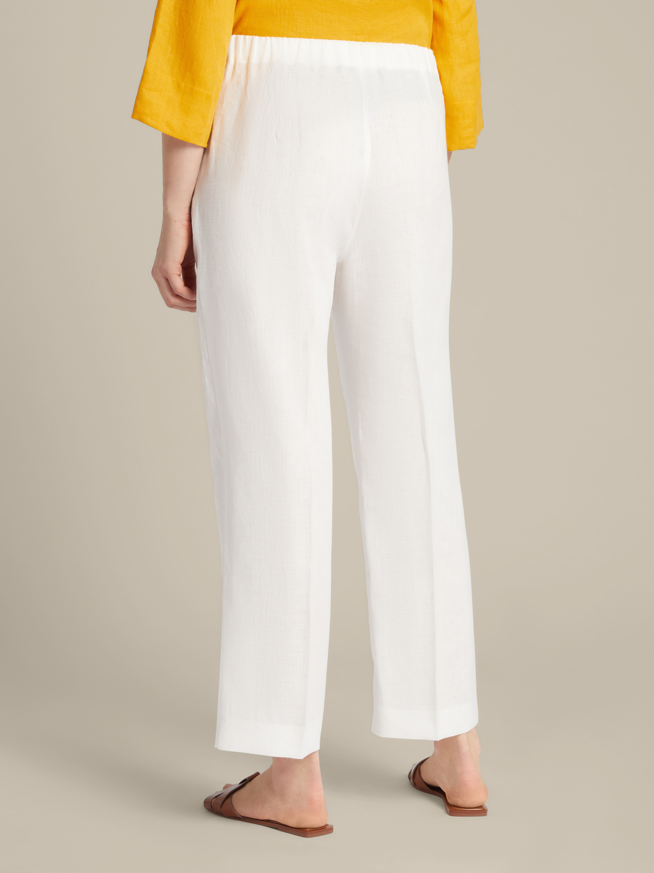 Pantaloni dritti in puro lino image number 1