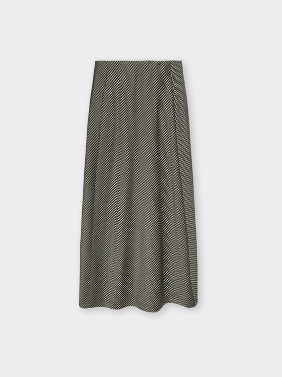 Jupe trap&egrave;ze jacquard Vichy