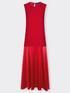 Langes Flare-Kleid aus Cady und Envers Satin image number 4