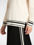 Sweater with striped edges image number 3