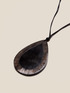 Elenamiro: Colar comprido com pendente em forma de gota Castanho_3