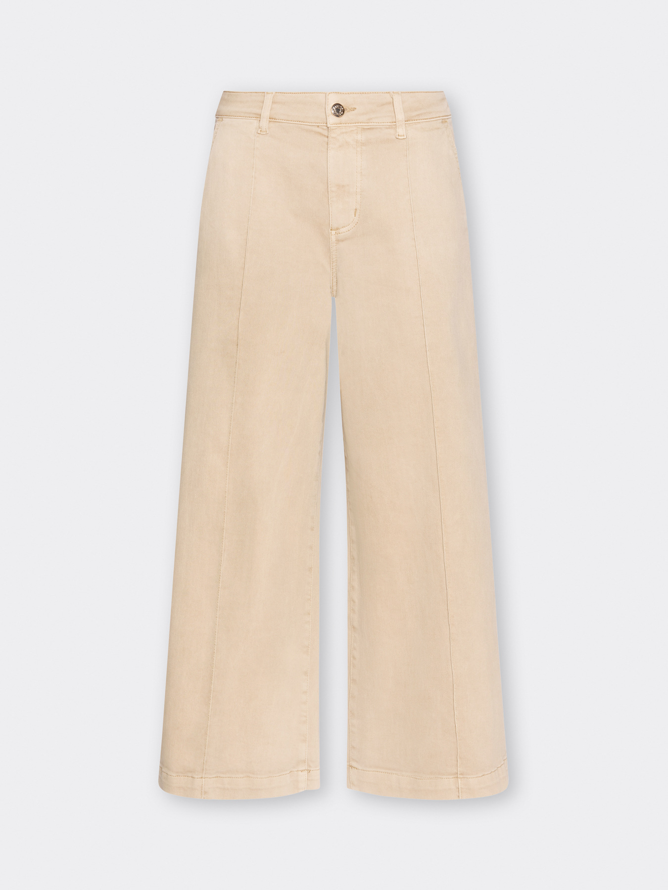 Pantaloni palazzo cropped vita alta image number 4