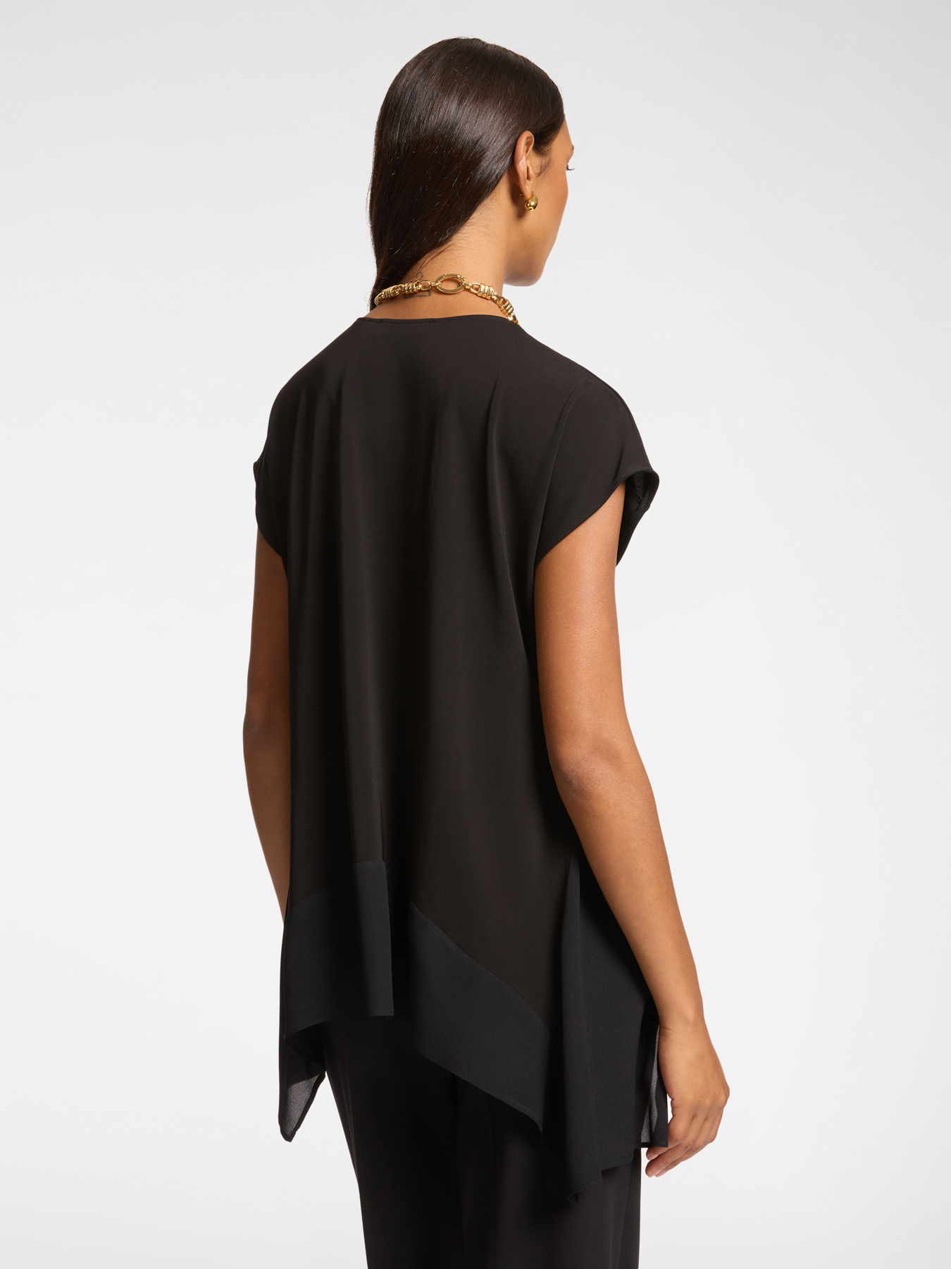 T-shirt long avec pointes en bas image number 1