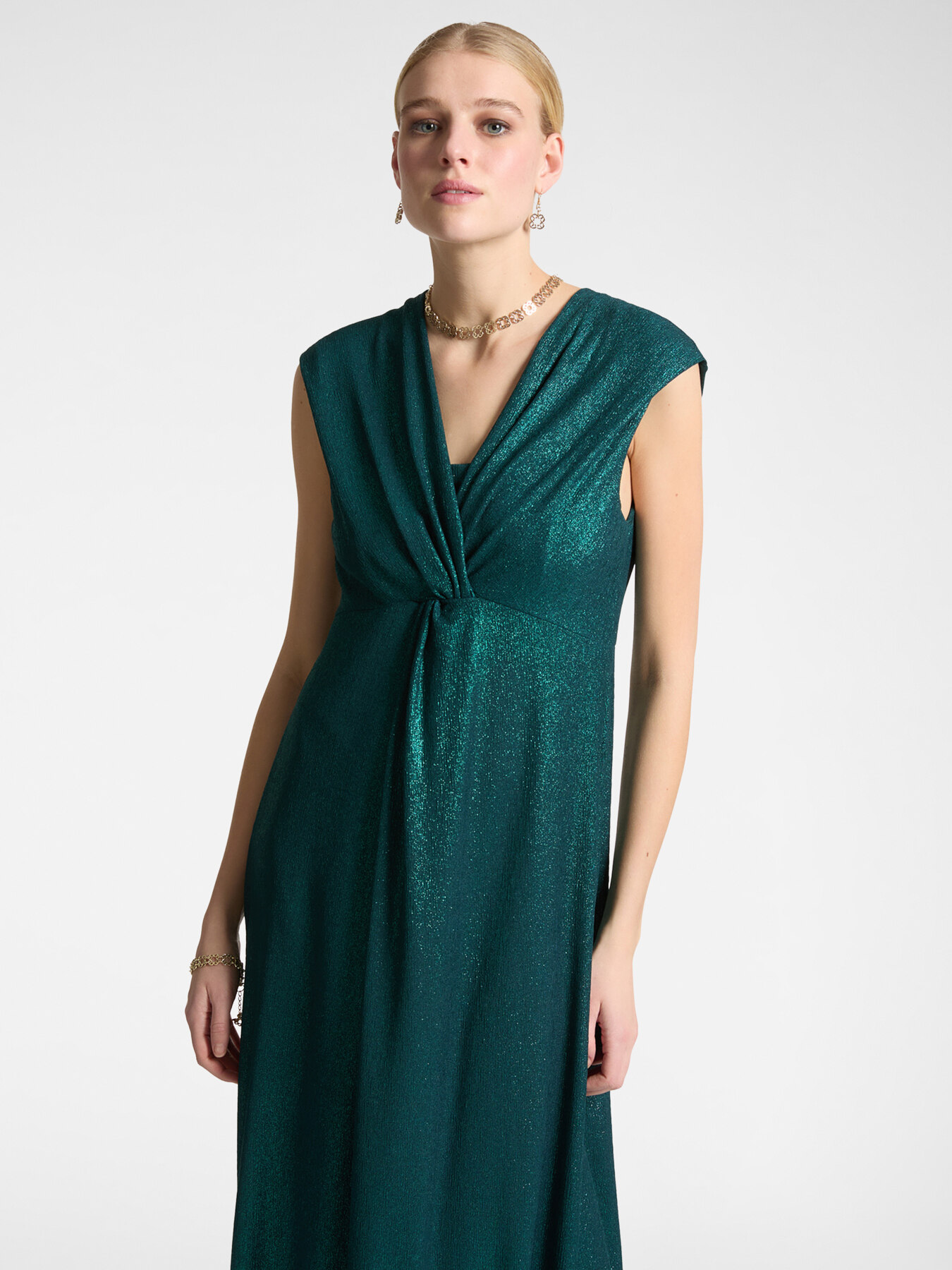 Robe en lurex avec noeud sur le devant image number 2