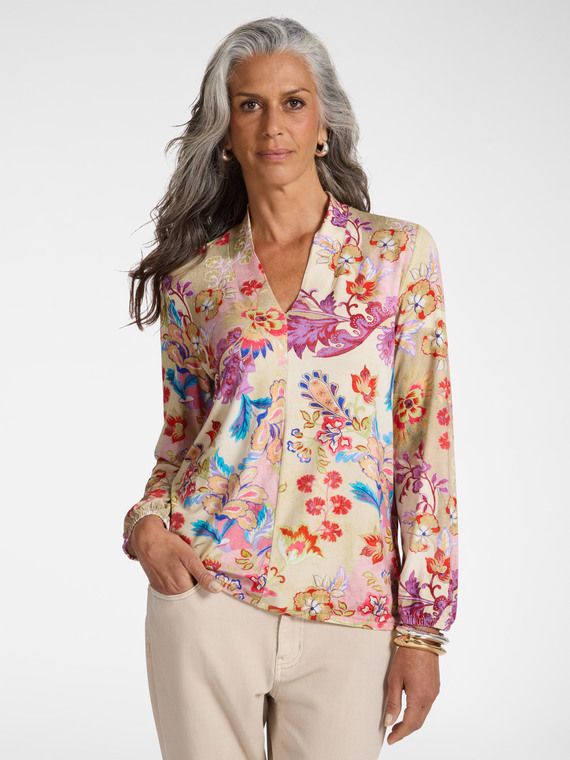 Printed V-neck T-shirt