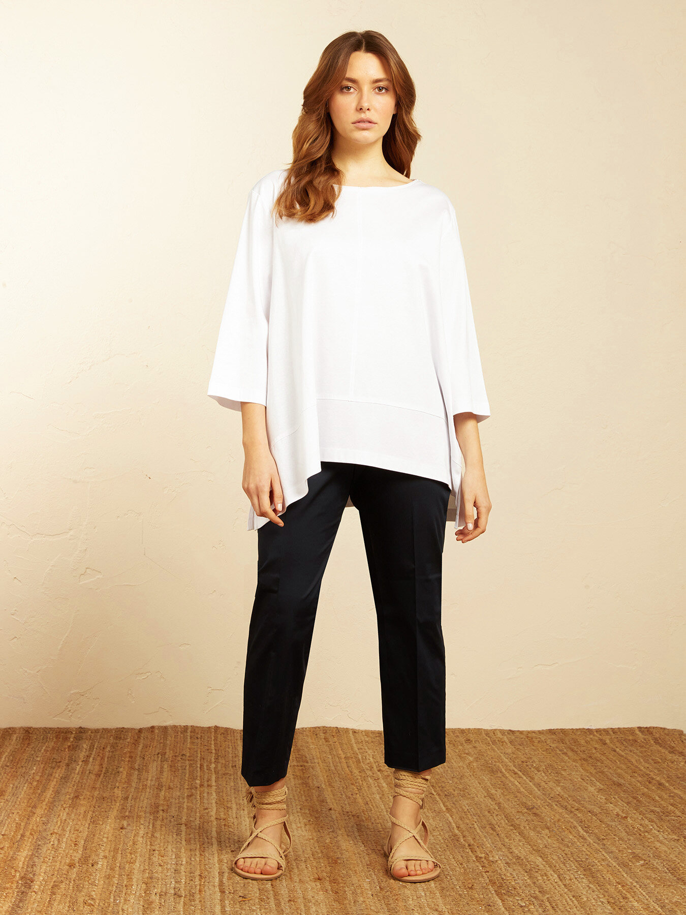 Straight-leg satin trousers image number 0