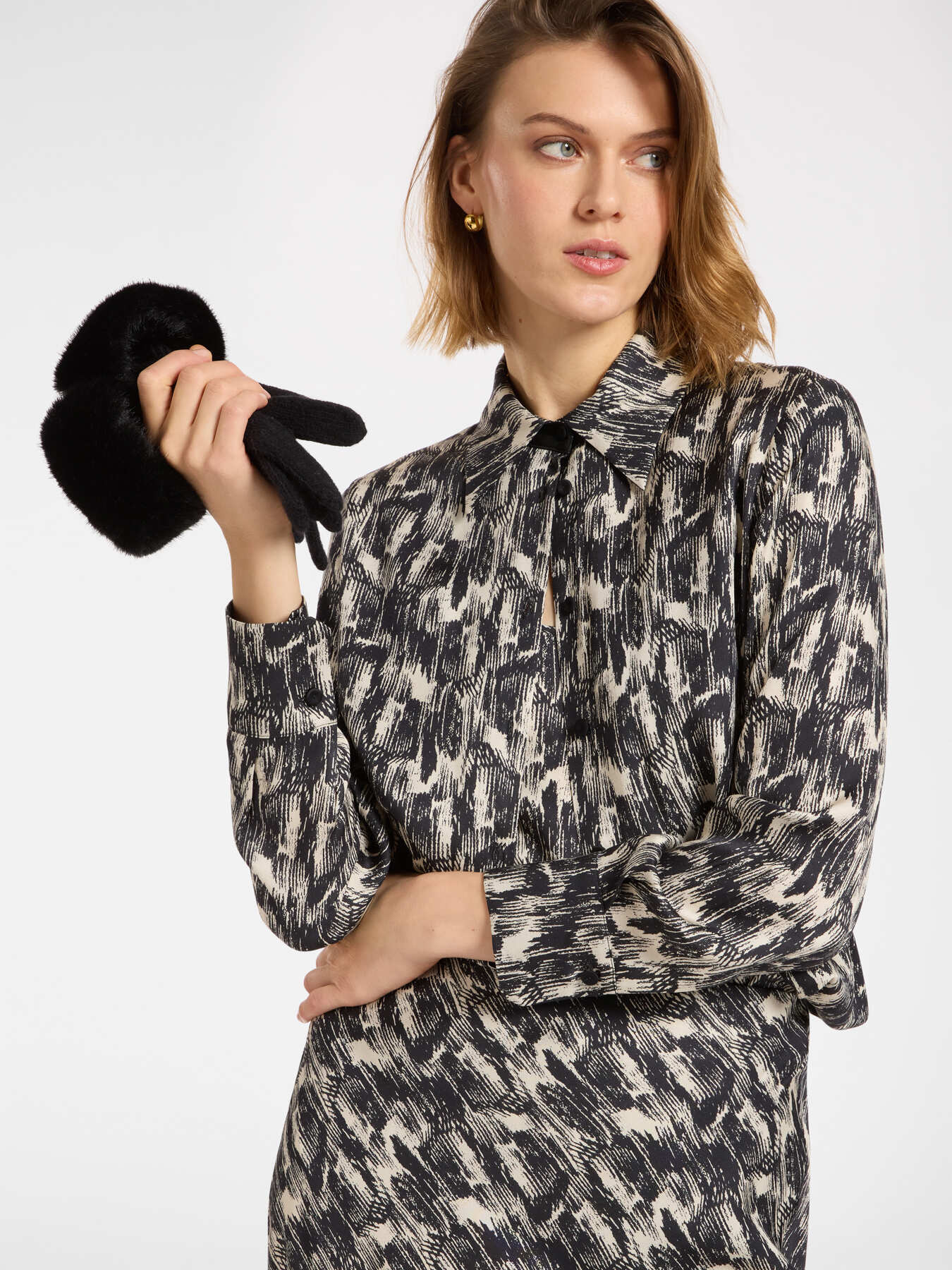 Printed twill shirt image number 0