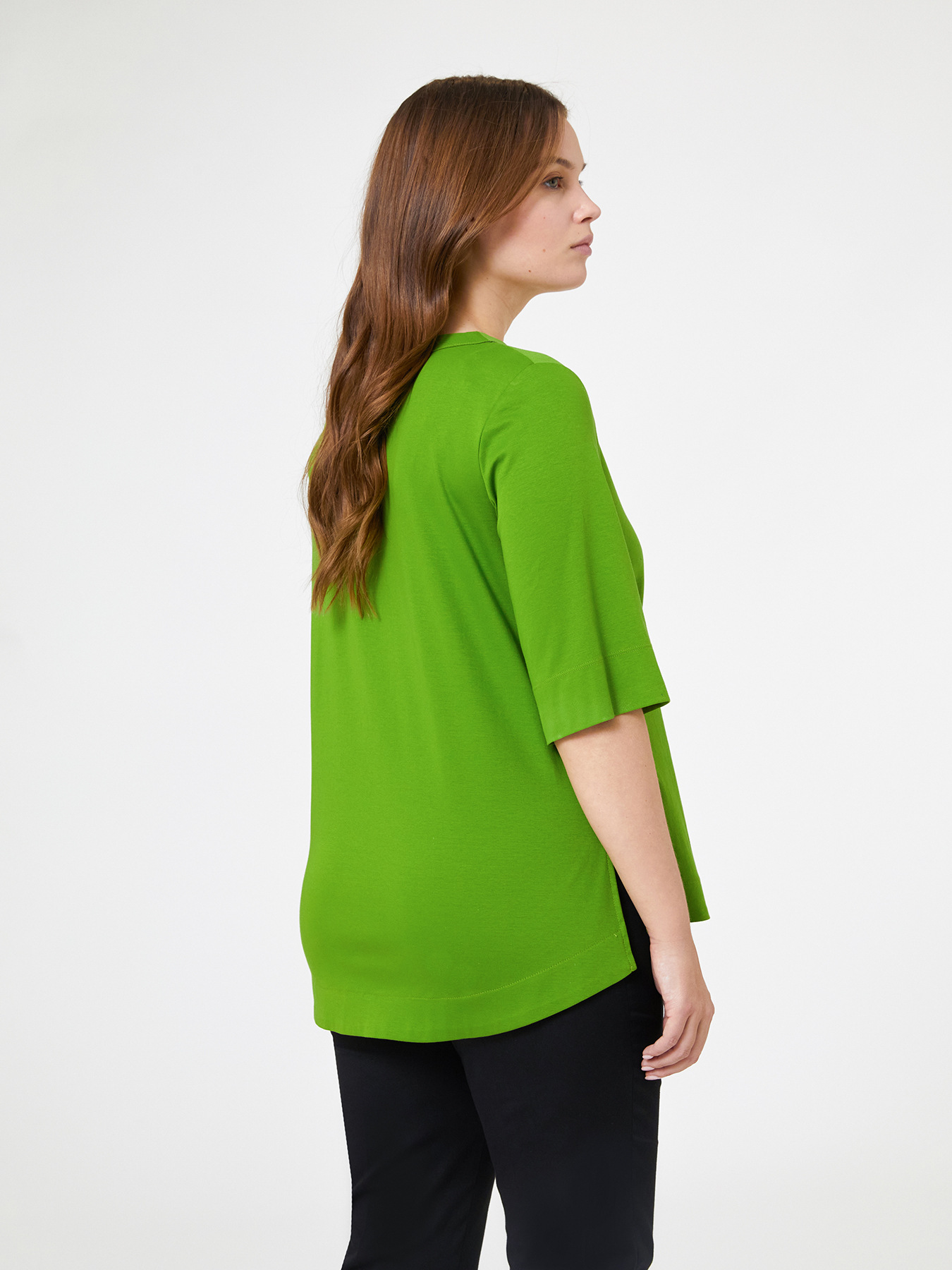 T-shirt coupe trap&egrave;ze en jersey image number 2