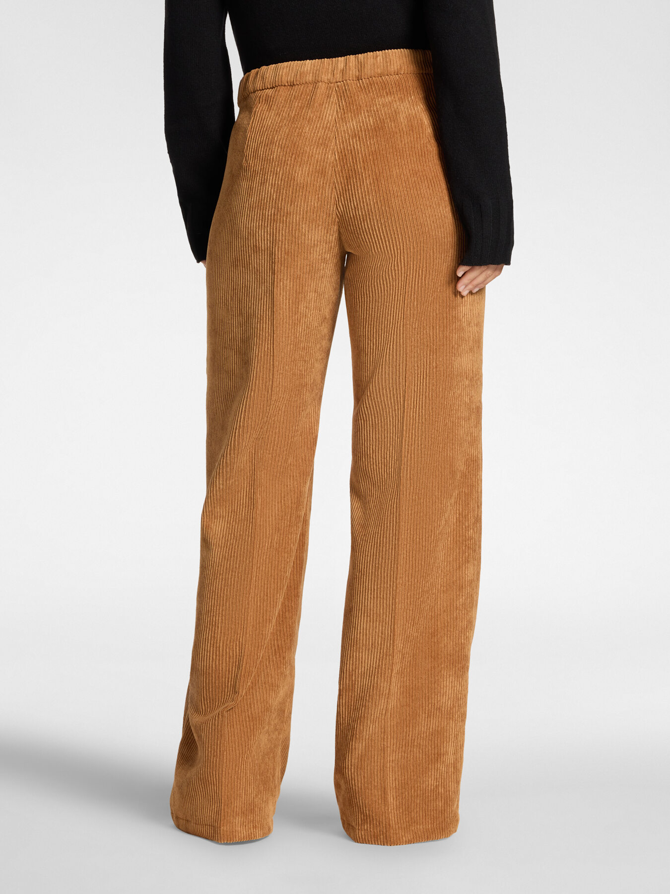 Pantalon palazzo en velours c&ocirc;tel&eacute; image number 1