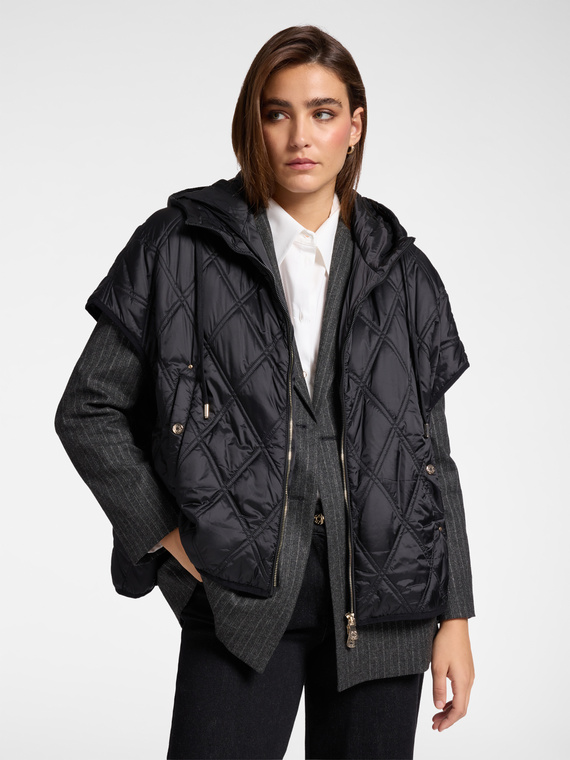 Quilted down jacket with short sleeves