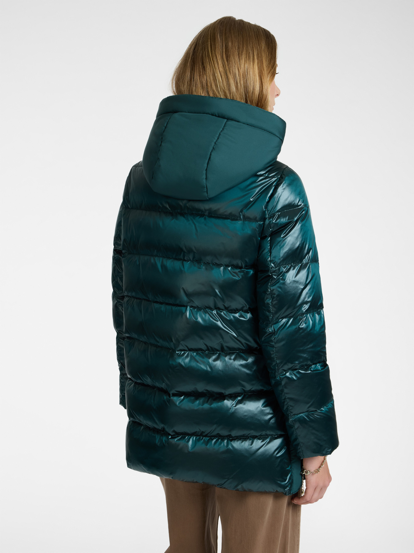 Down jacket with hood image number 1