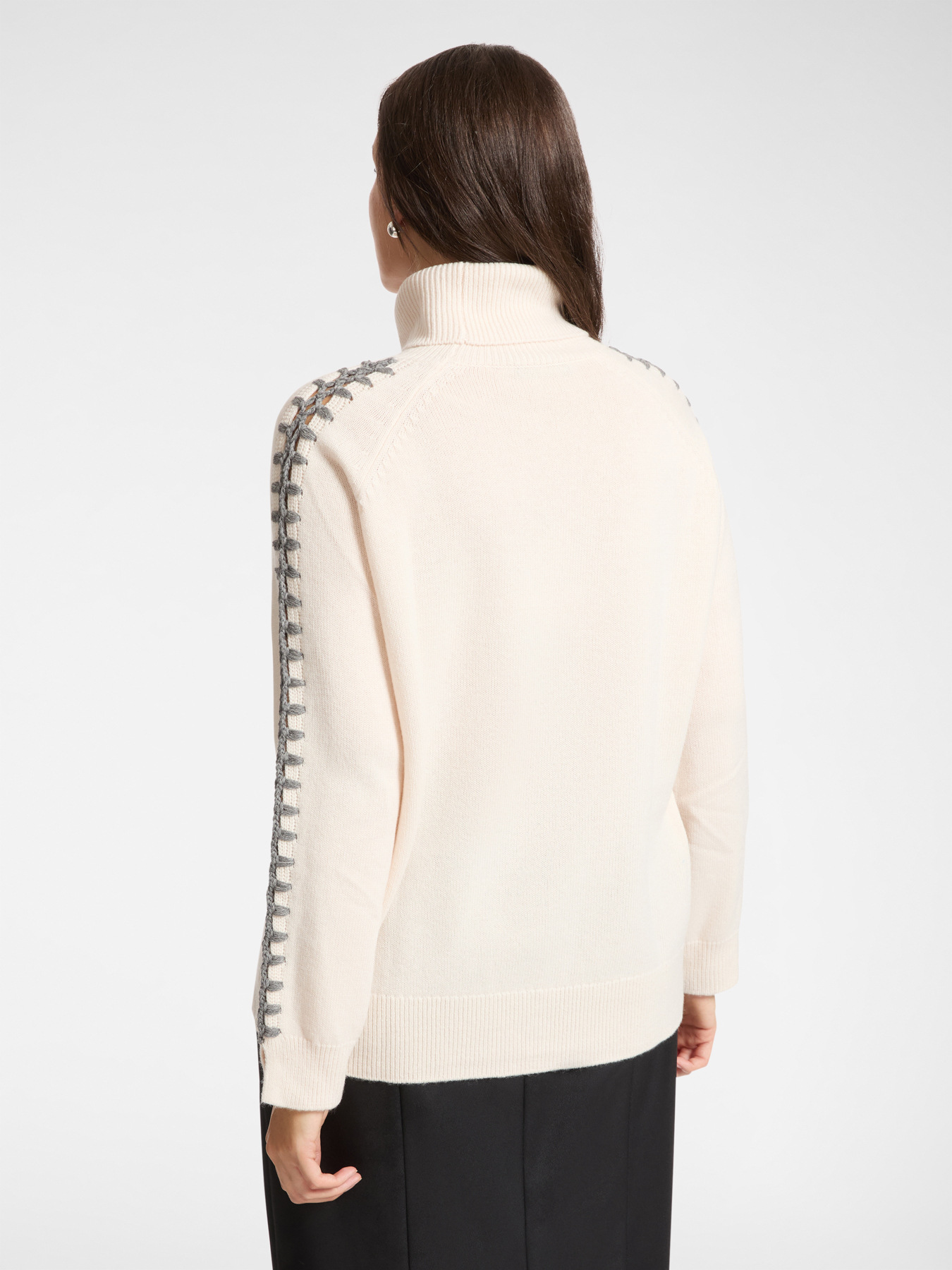 Hand-embroidered wool sweater image number 1