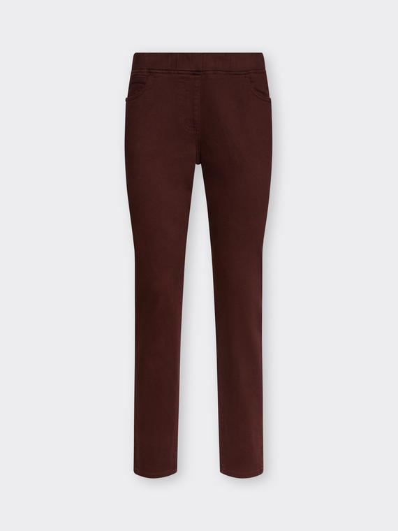 Slim-fit cotton blend drill trousers