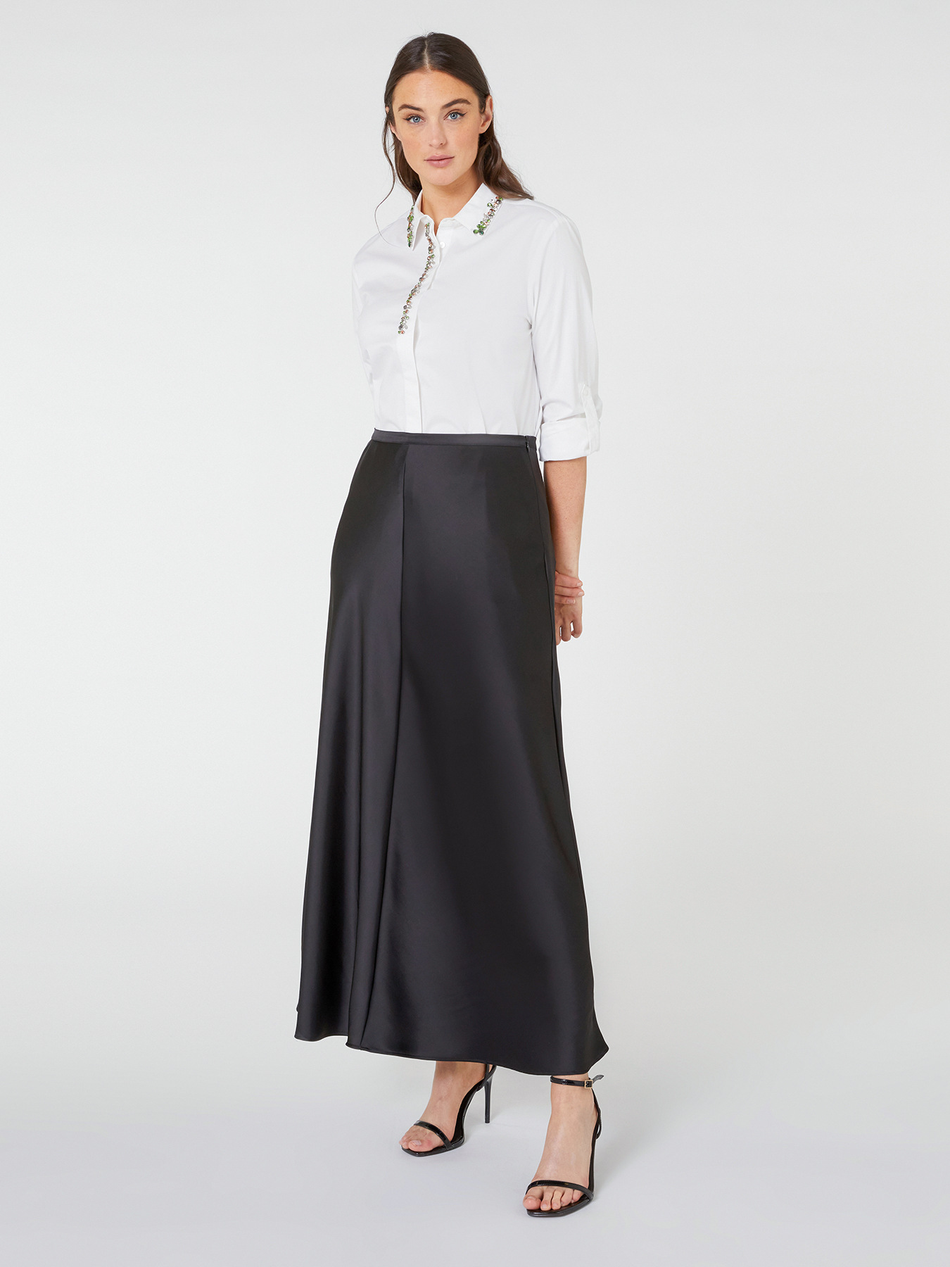 Saia comprida em cetim image number 0