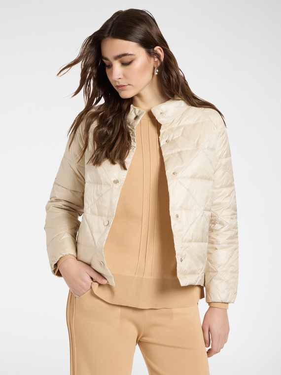 Lightweight quilted nylon down jacket