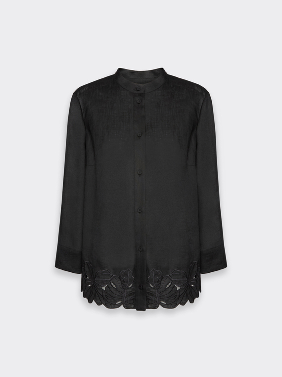 Camicia in lino con ricami