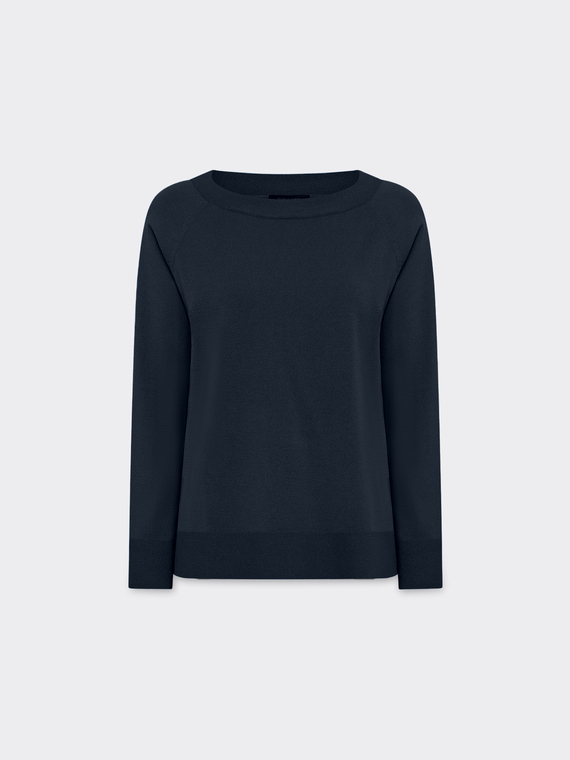 Basic-Pullover mit U-Boot-Ausschnitt