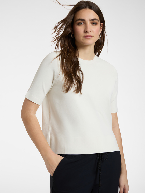 Maglia misto viscosa con maniche corte