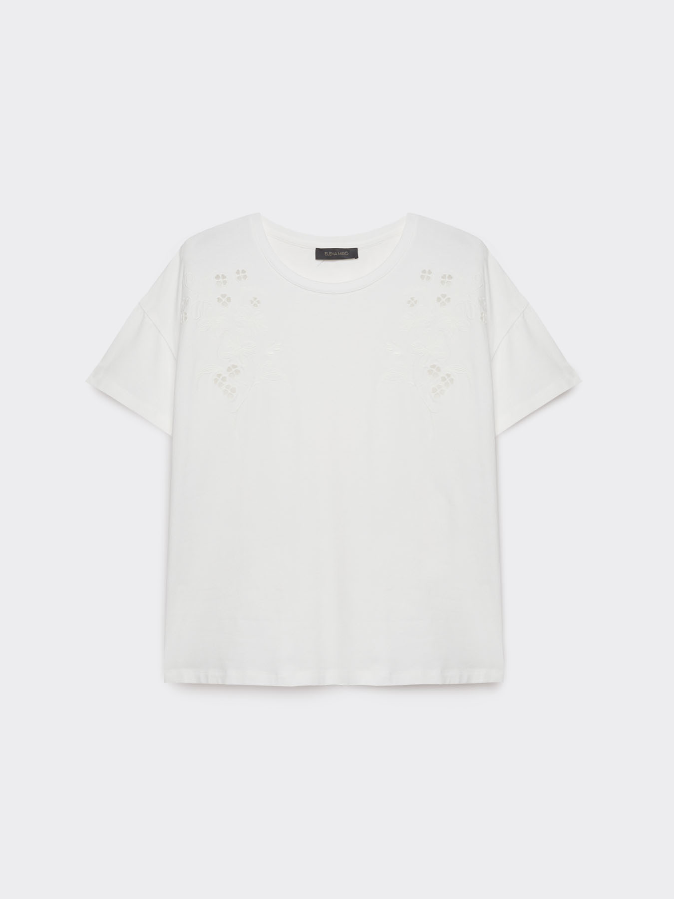 T-shirt bianca pizzo sangallo image number 4