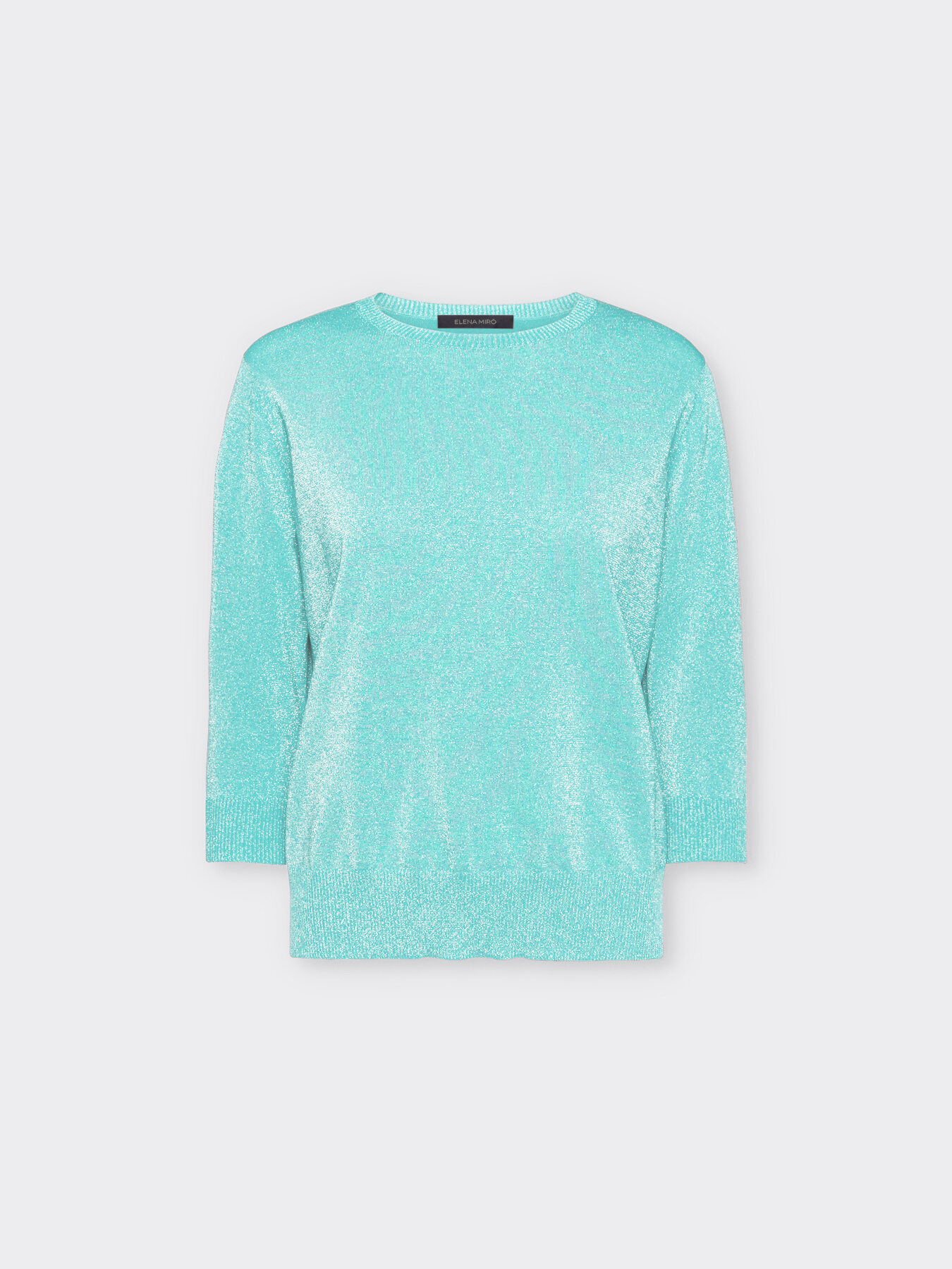 Maglia lurex con maniche a tre quarti image number 4