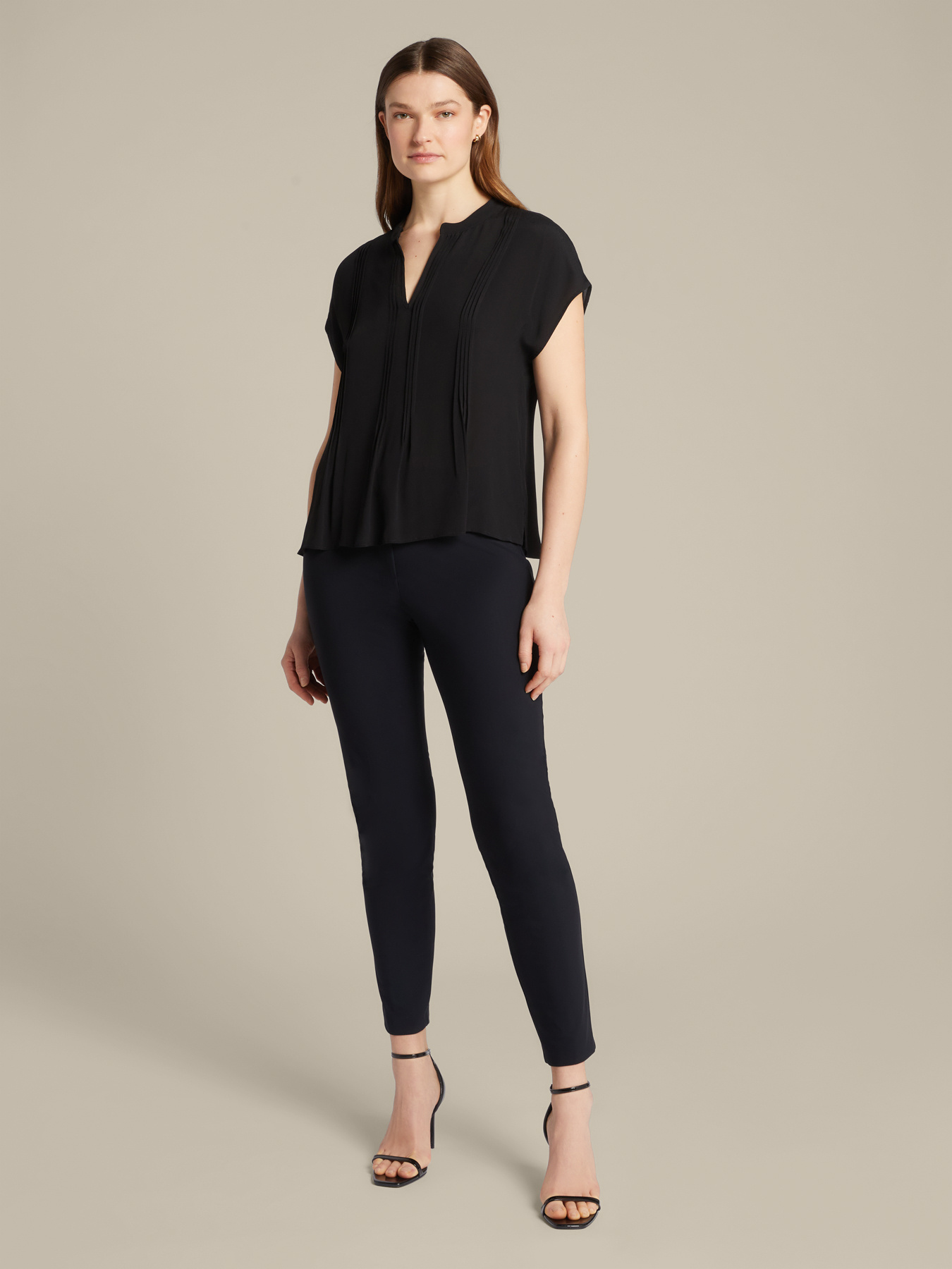 Bluse mit Falten aus Cr&ecirc;pe de Chine image number 2