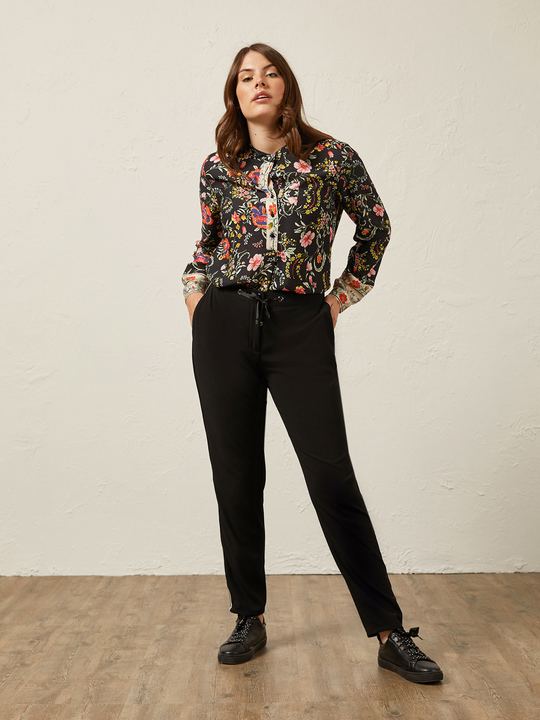 Elenamiro&nbsp;: Pantalon jogger en tissu fluide Noir_1