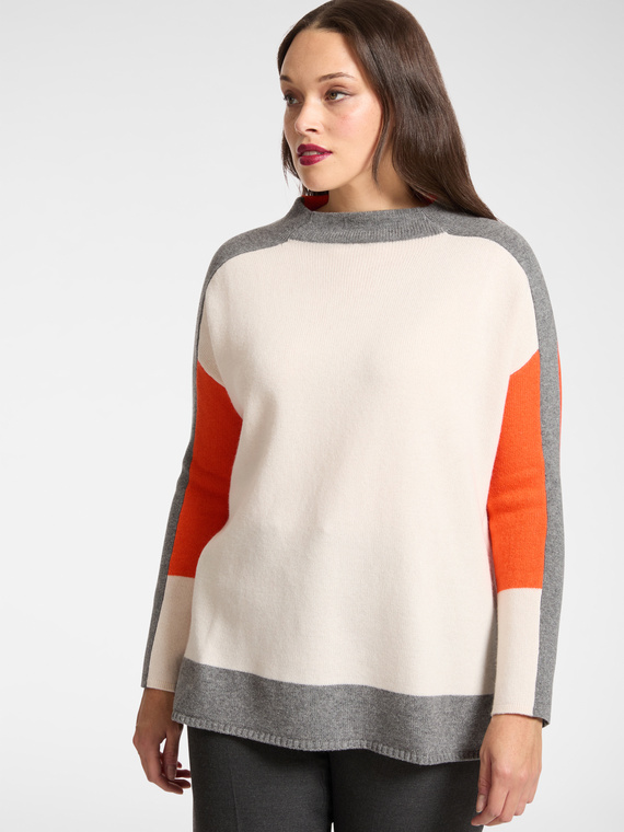 Maglia colour block in lana
