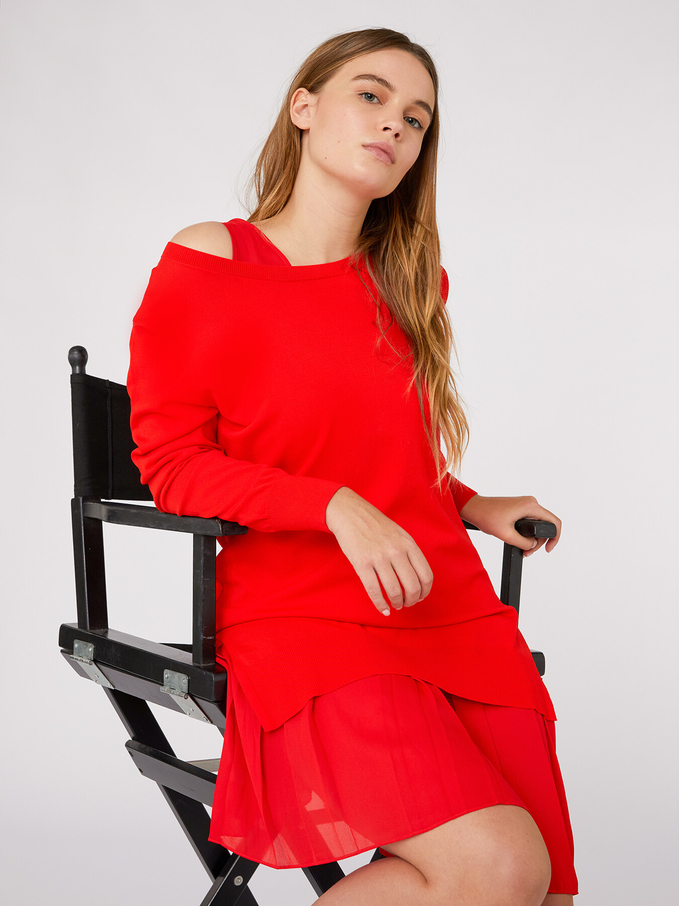 Tricot dress with slip image number 3