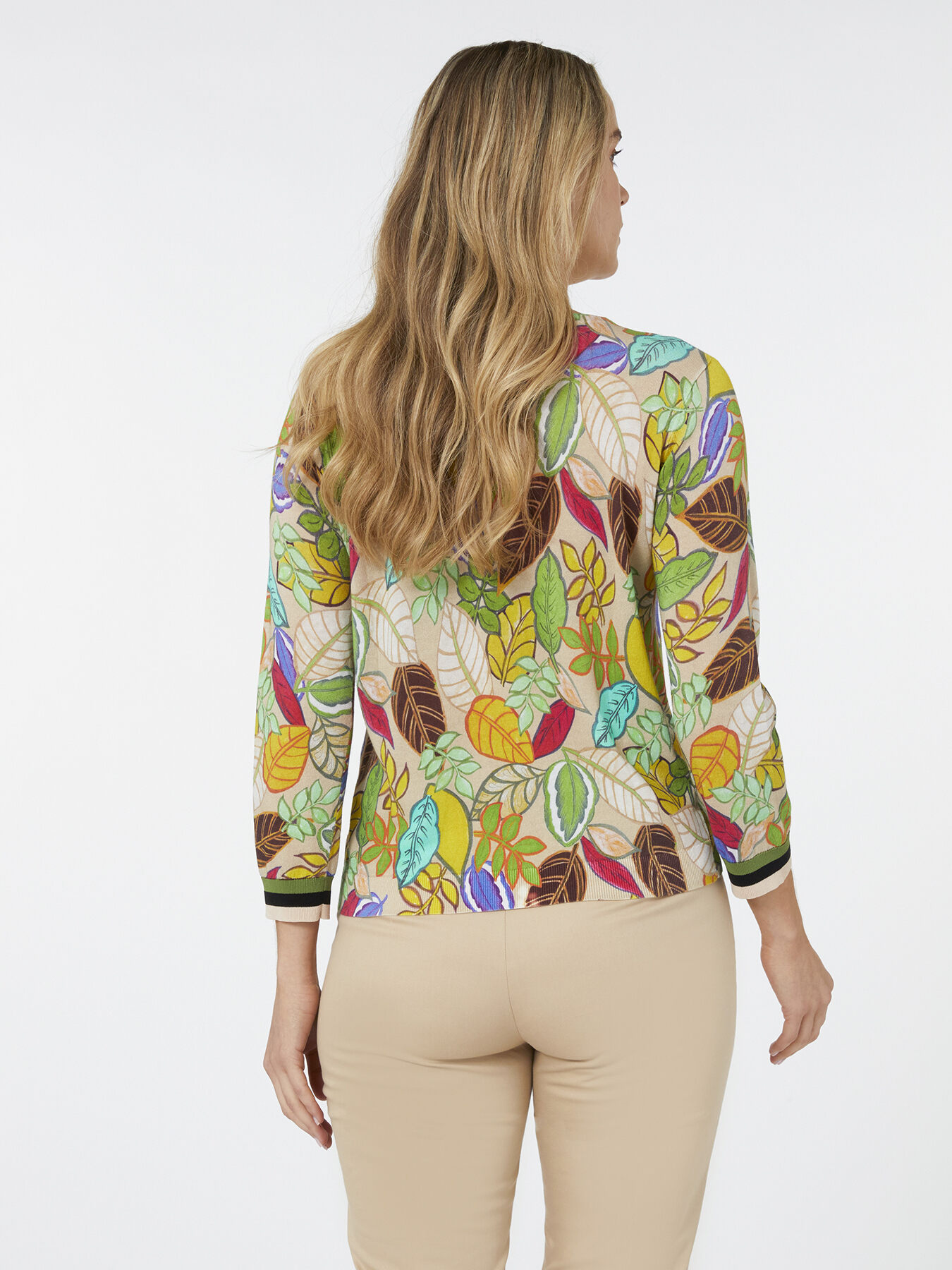 Kurze bedruckte Strickjacke image number 2