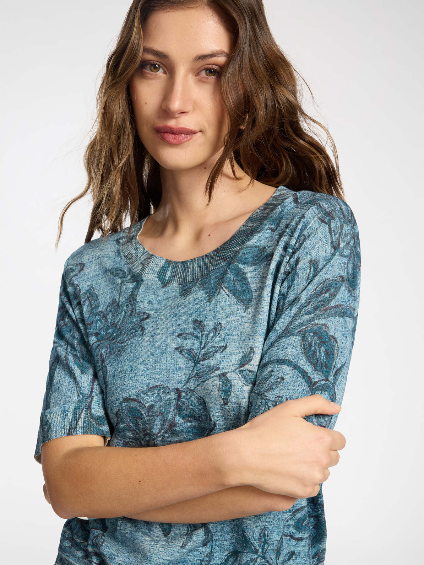 Pull imprim&eacute; en m&eacute;lange de coton image number 3