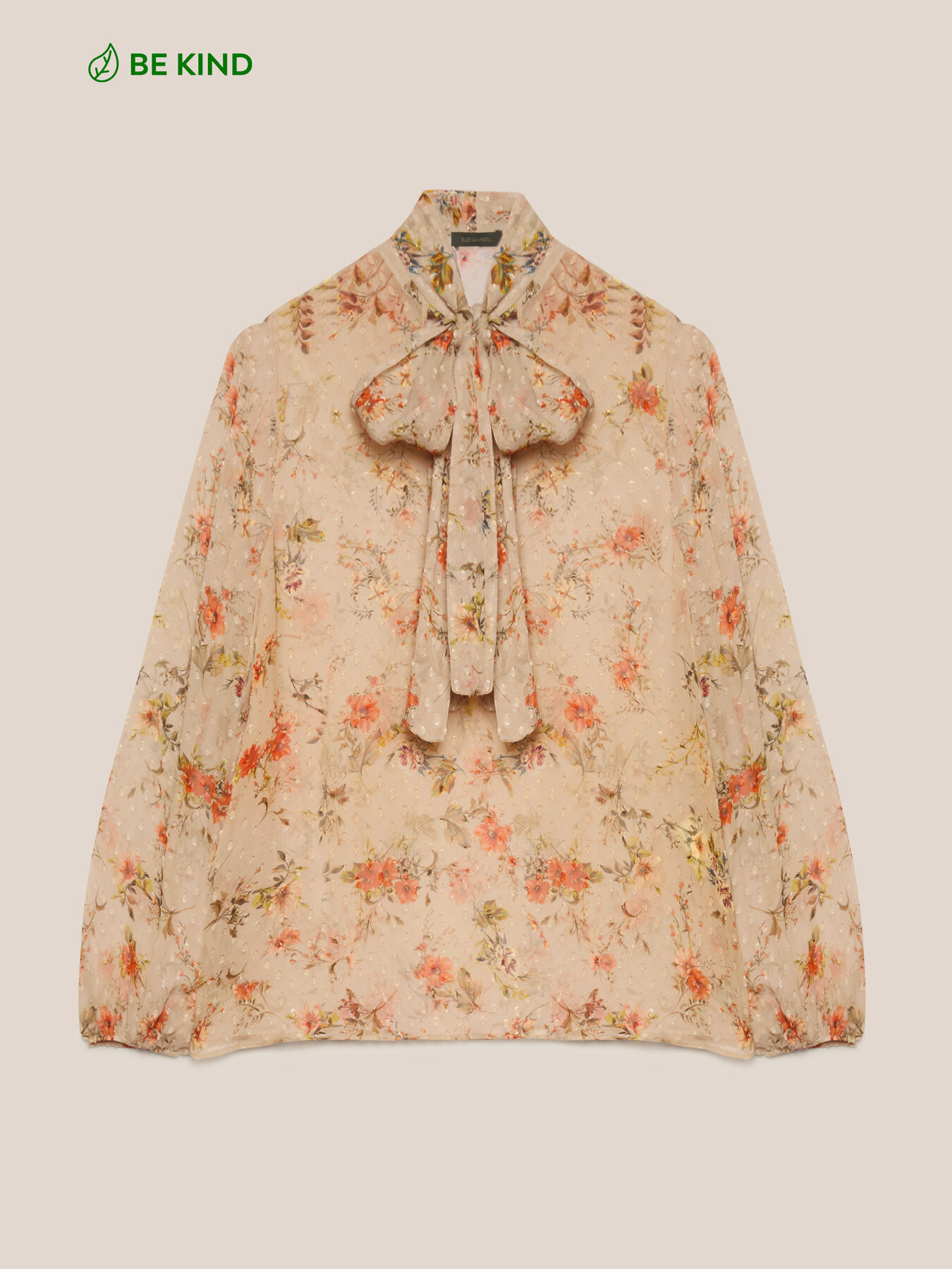 Blusa estampada com gola com faixa em eco viscose image number 4