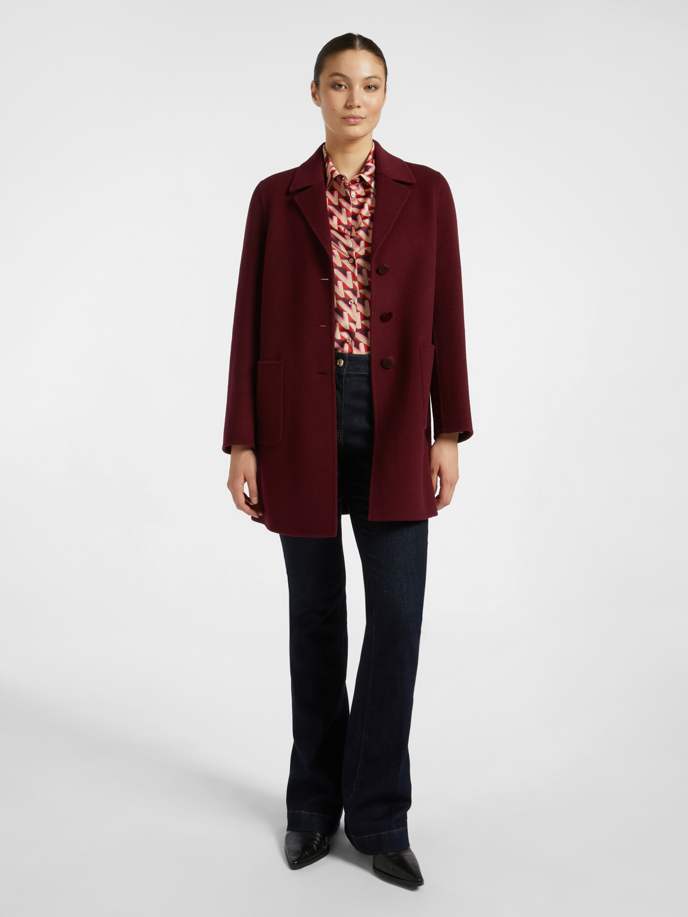 Tailored coat in double fabric image number 2