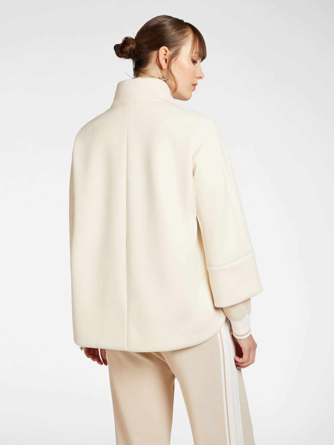 Scuba fabric pea coat image number 1