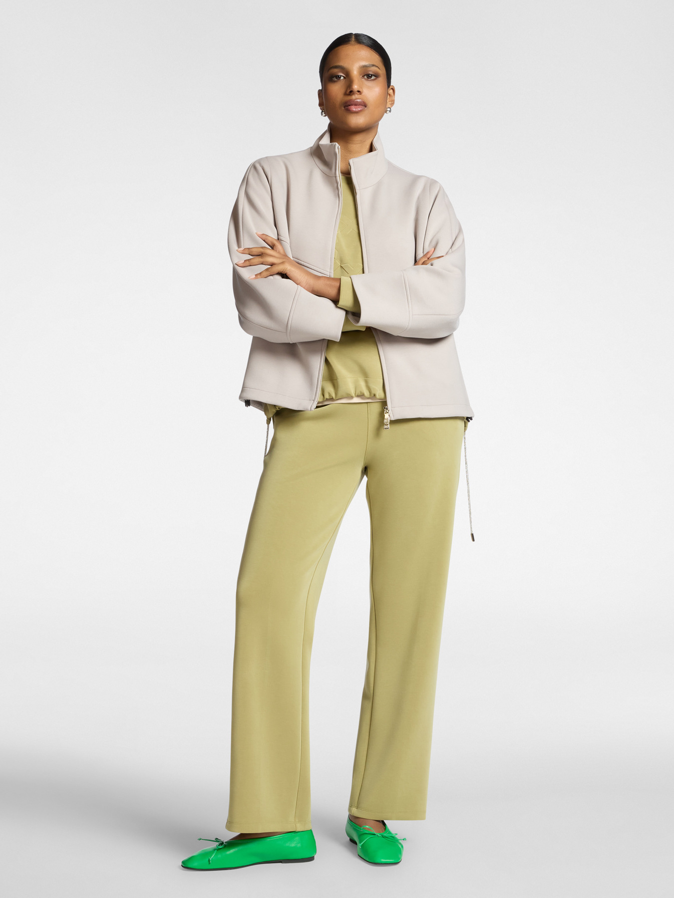 Jacket with high collar and zip image number 2