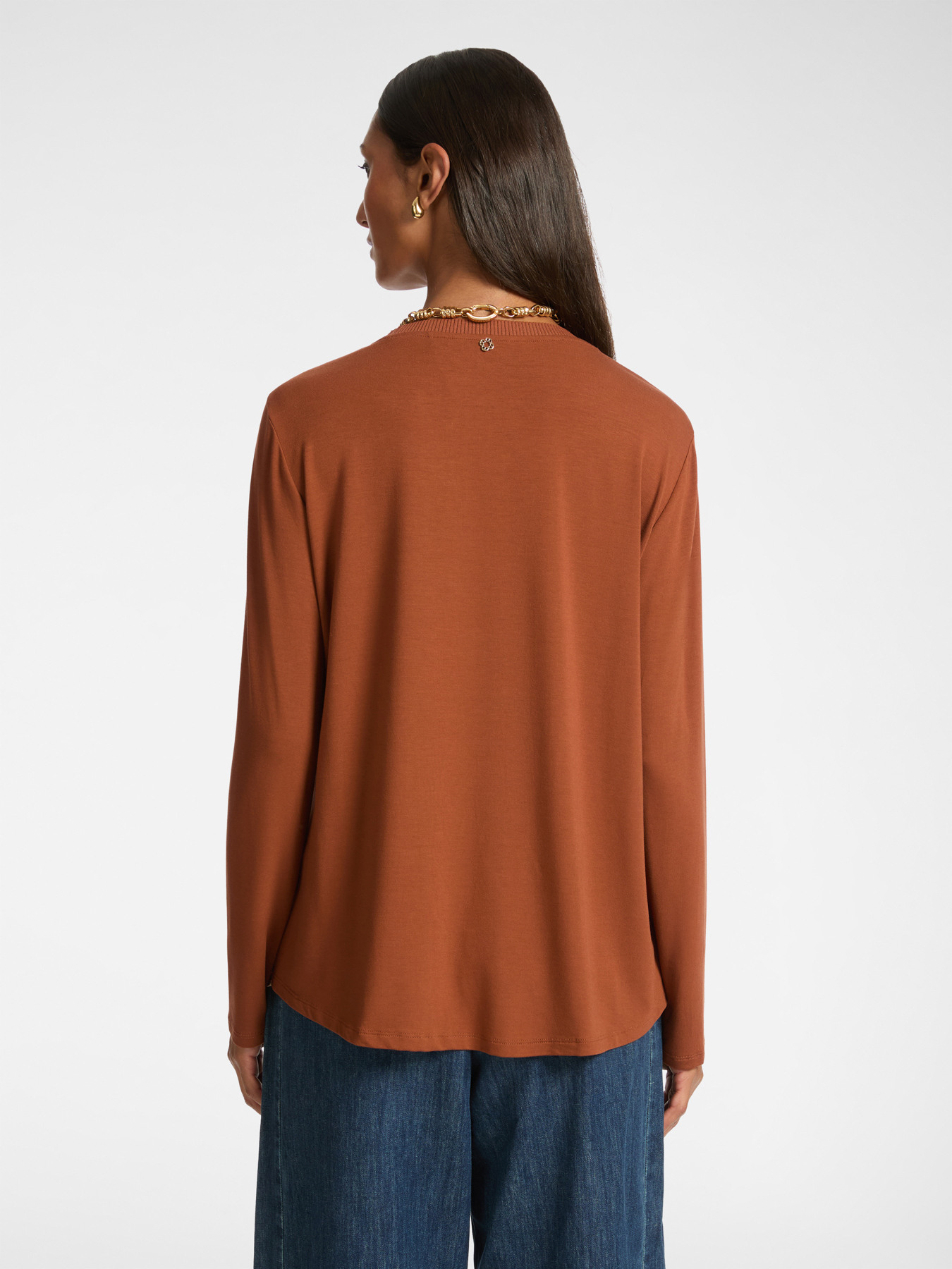 T-shirt con davanti in seta stampata image number 1