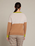 Pure carded wool colour block sweater image number 1