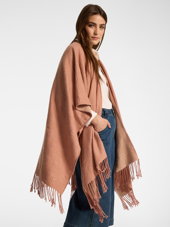 Poncho con loghi embossed