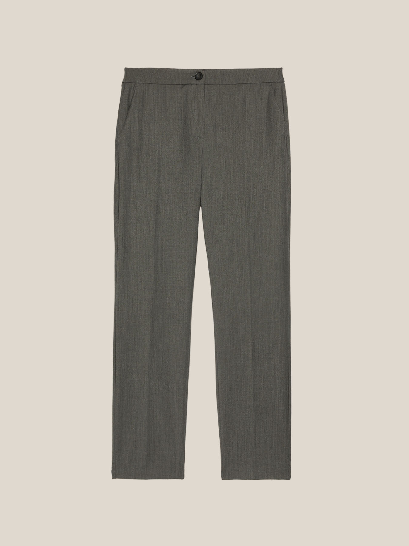 Straight-leg trousers in melange twill image number 5