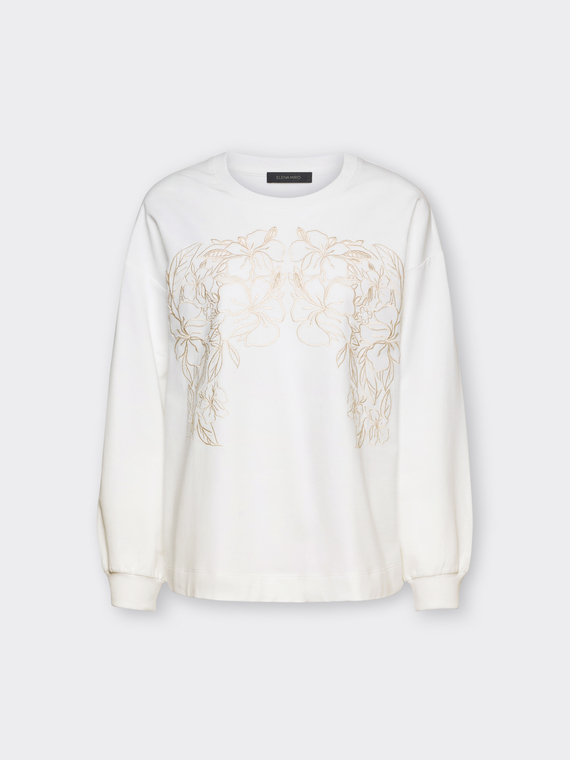 Besticktes Baumwoll-Sweatshirt